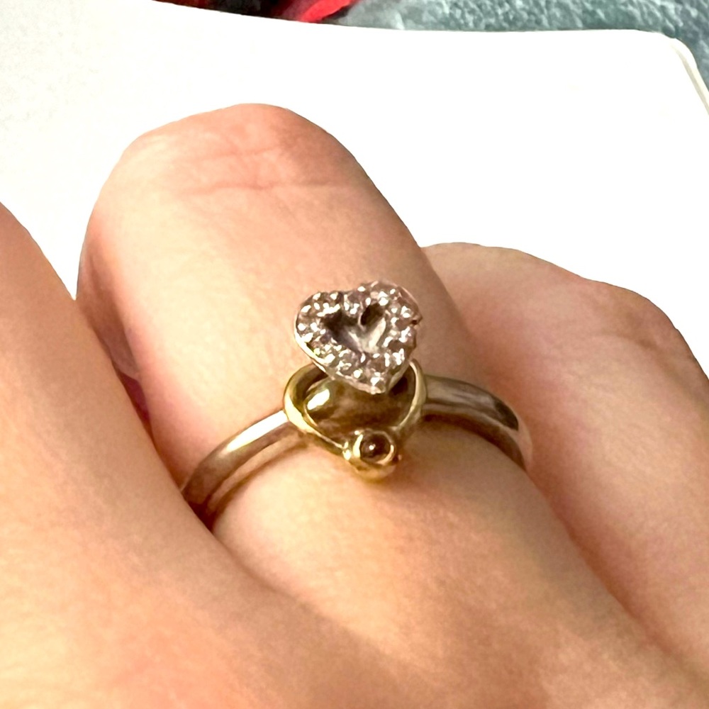 Pandora Pink Heart with Gold Halo
